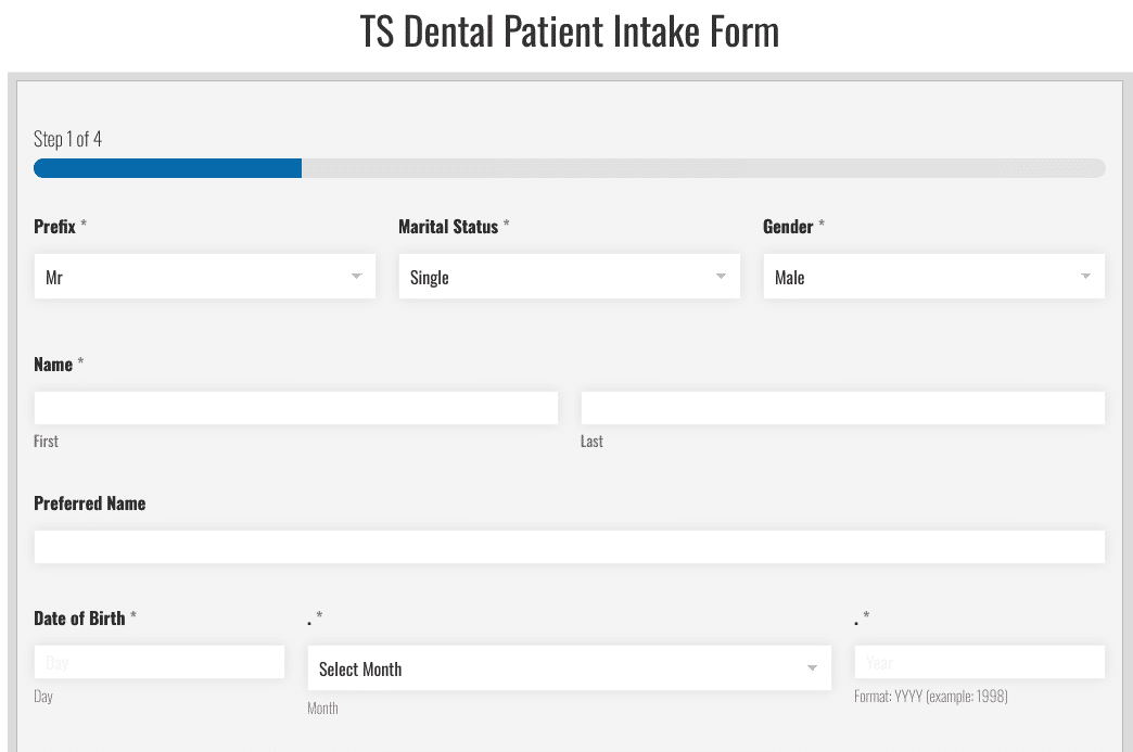 TS Dental Patient Intake Form